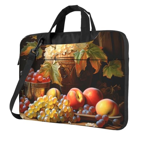 Maletín para portátil de 14 pulgadas con diseño de uvas impermeable miniatura 1