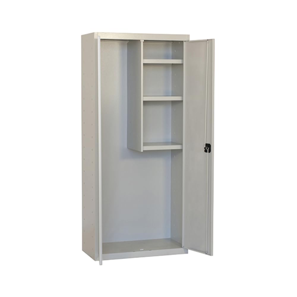 Simon Rack Armoire de Rangement Métallique Multi, 1800x600x400 mm, 2 Portes, 3 étagères,Gris, Serrure & Revêtement Epoxy - Simonlocker