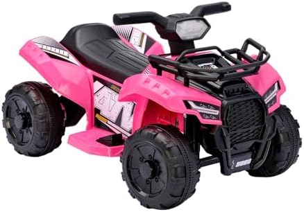 Bang Toys - Quadriciclo Elétrico Infantil Astro 6V - com Luzes de LED, Sons, Entrada USB/MP3, Acelerador no Pedal - Suporta até 30kg - Cor Rosa