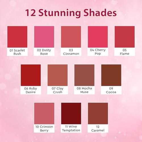 Image of Million Colors Creamy Matte Hydrating Lipstick| Infused With Almond Oil and Vitamin E| Long Lasting, Nourishing and Intense Hydration (Caramel,12)