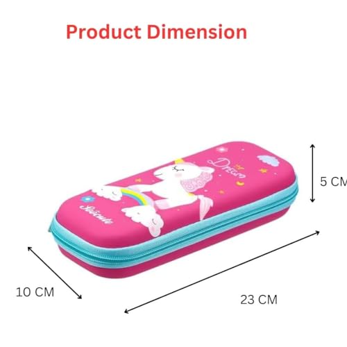 Image of EVA Large Capacity Stationery Box 3D Cartoon Pen Pencil case Multi-Compartment for School Students with Zip Closure -Best Birthday Gift for Girls, Boys & Kids (SooCute Unicorn)