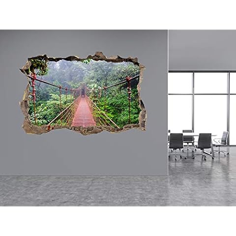 Bridge in Rainforest Photo Hole in Wall Sticker Wall Mural (52704856) (120cm x 80cm) Cover