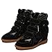 WFGJWR Hidden Wedge Sneakers for Women High Top Sneaker Suede High Heel Platform Tennis Triple Strappy Band Casual Vintage Fashion Dressy Comfy Campus Trendy Retro Sneaker