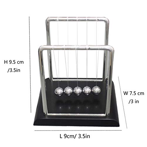 LanttAotte Desk Ball Newtons Cradle Metal Pendulum Steel Balance Ball for Physics Science Educationa
