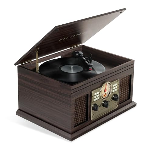 Victrola Hawthorne – 3-Speed (33 1/3, 45, 78 RPM) Bluetooth Record Player with CD, Cassette, FM Radio, & Built-in Stereo Speakers, RCA Out & Aux in, Wireless Music Streaming (Espresso) - Les Beatles, Paul McCartney, John Lennon, RIngo Starr, George Harrison Victrola Hawthorne – 3-Speed (33 1/3, 45, 78 RPM) Bluetooth Record Player with CD, Cassette, FM Radio, & Built-in Stereo Speakers, RCA Out & Aux in, Wireless Music Streaming (Espresso)