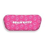 Hello Kitty Eyeglass Case with Matching Cleaning Cloth – Hard Shell Glasses Holder with Soft Velvet Lining - Pink