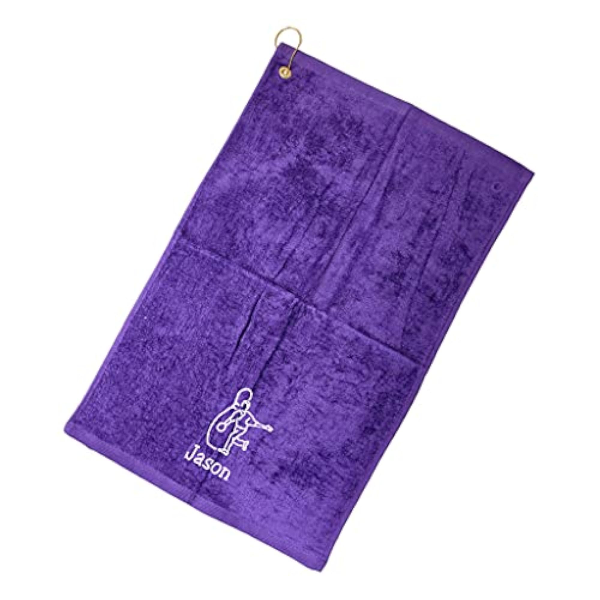 Personalized Embroidered Monogram Bowling Towel with Clip