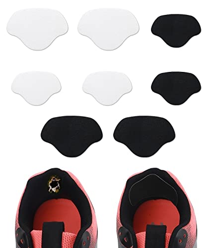 4 pares de Parches de reparación de agujeros de baloncesto para reparación de talones de zapatos, Parche autoadhesivo Parche de prevención, Grande y Pequeño (blanco negro) Cover
