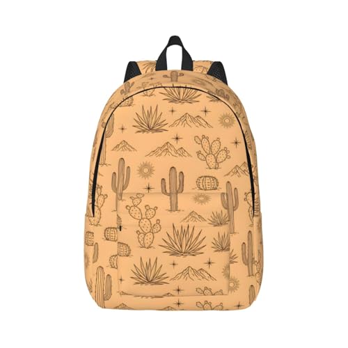 Sac à dos cactus pour femme stylé et grand sac de voyage désertique tendance de 17,7 pouces