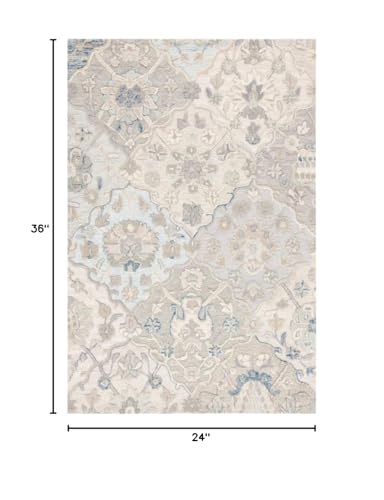 Tapete decorativo 2' x 3' gris y azul SAFAVIEH miniatura 3