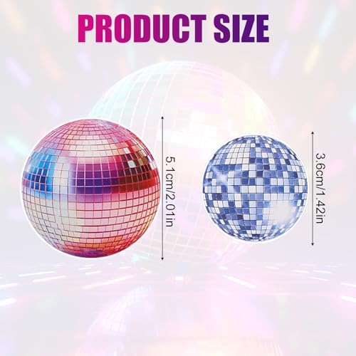 50stk 70er 80er Disco-Aufkleber, Spiegel-Diskokugel-Aufkleber Vintage Retro Discokugel-Aufkleber Aufkleber mit Disco-Party-Thema für Wasserflaschen Laptop Sammelalbum Geburtstag