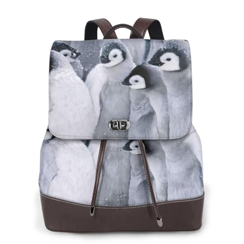 Sac à dos en cuir pour femme Cute Penguin1 idéal pour le bureau