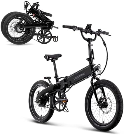LECTRIC XP™ Lite 2.0 Electric Bike | Adult Folding Bikes - Weighs Only 49lbs | 45 Mile Range w/ 5 Pedal-Assist Levels | 20mph Top Speed - Class 1 and 2 eBike (Long-Range, JW Black)