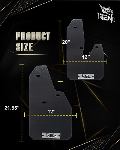 Image of RENO Ram Mud Flaps, Heavy Duty Vehicle Sediment Protection Driver & Passenger Sides Splash Guards Compatible with 2010-2018 Ram 1500 2500 3500 SRW Truck Classic (Front + Rear, 4pcs)