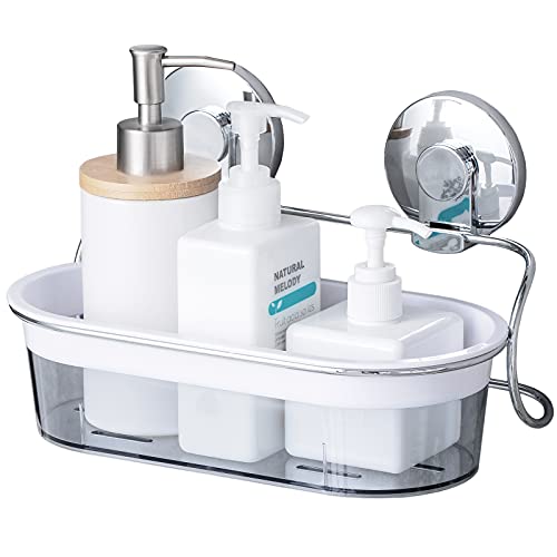 Shower Caddy Basket with Suction Cups TAILI No Drilling Stainless Steel Storage Shelf Wall Mounted Bathroom Accessories for Shampoos Toiletries College Dorm Room Storage Organizer