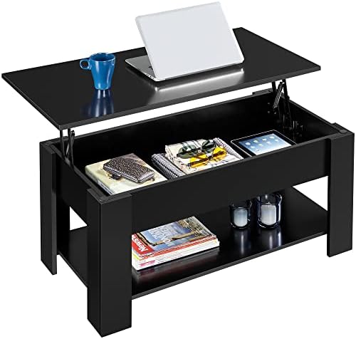 Yaheetech Coffee Table with Height-Adjustable Top, Pull-Out Living Room ...