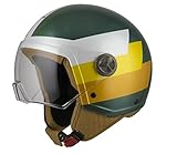 NZI Zeta 2 Casque Ouvert MINIJET, Unisexe, Adulte, Bandi Musgo&Gold, M