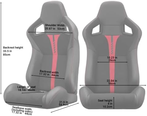 Racing Seats for Cars - Premium Pair of Ergonomic Sim Racing Seats