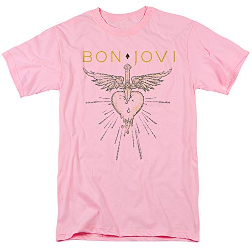 T-shirt Bon Jovi Greatest Hits rose mixte en coton Trevco