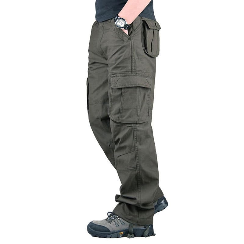 Cargo Work Pants for Men with Pockets Work Lightweight Stretch Waist Hiking Stretch Elastic Casual Trousers2