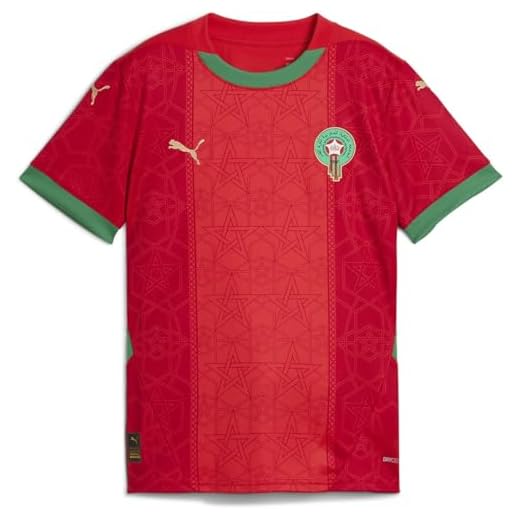 PUMA Maillot domicile Maroc 2025 Juniors pour enfants, rouge/vert, 9-10 ans
