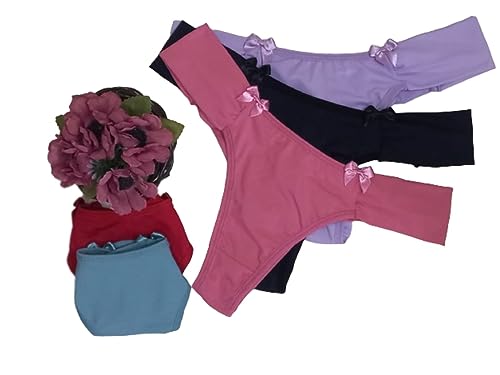 Kit 3 calcinhas tanga Ane fio duplo de Poliamida com lateral dupla forro algodão (M)