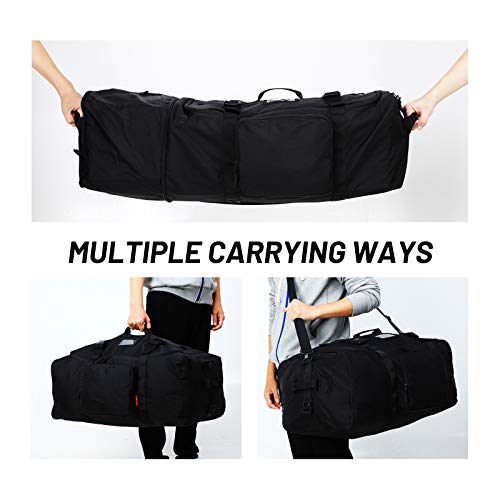 MIER Expandable Cargo Duffel Foldable Lightweight Sports Equipment Bag, 120L, Black