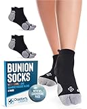 Doctor's Select 2 Pairs Bunion Socks for Women and Men - Copper & Bamboo Viscose Infused Bunion Relief Socks with Toe Separator | Antibunion Toe Separator | Black