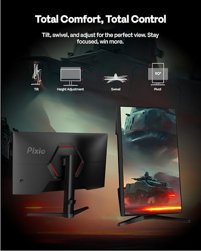Image of Pixio PX277 Prime Neo V2 27 inch 200Hz 1440p Fast IPS Panel 1ms GTG Fully Adjustable Stand Adaptive Sync Gaming Monitor with HDMI 2.1 Cable Certified Ultra High Speed 6FT 8K 60Hz 4K 120Hz Nylon Braided