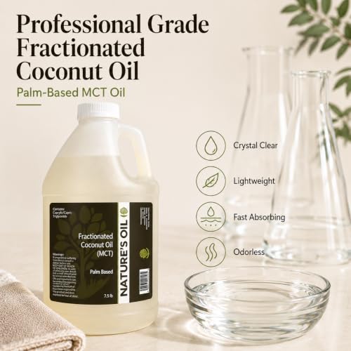 Image of Fractionated Coconut Oil (MCT Oil) Oil Gallon for Massage, Diluting Essential Oils, Hair & Skin Care Moisturizer - by Nature's Oil (Pack of 2)