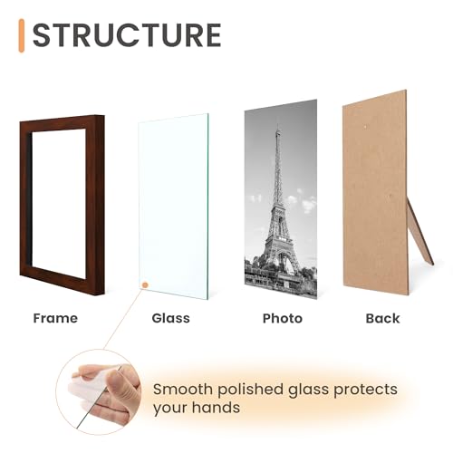 Image of upsimples Certificate Frame, 8.5 by 11 Glass Diploma Frames, 5 Pcs Mahogany (Pack of 2)