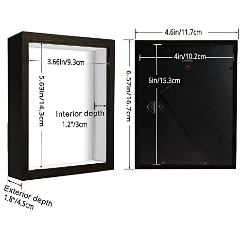 sunmeg 3D Shadow Box 4x6 Picture Frame Wooden Deep Box Display Personalised Photo Frames Gifts for Crafts Anniversary - Image 2