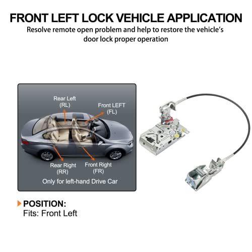 Image of SYERAL Power Door Lock Actuator Assembly F4TZ-15219A65-A Front Left Driver Side Compatible with Ford 1992-1996 Bronco F-150, 1992-1997 F-250 F-350 Door Latch Lock Actuator Motor Cable Rod Kit