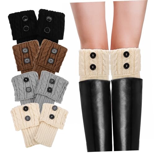 Calentadores de tobillo Beavorty de punto elástico suave pack de 4 calcetines cortos mujer