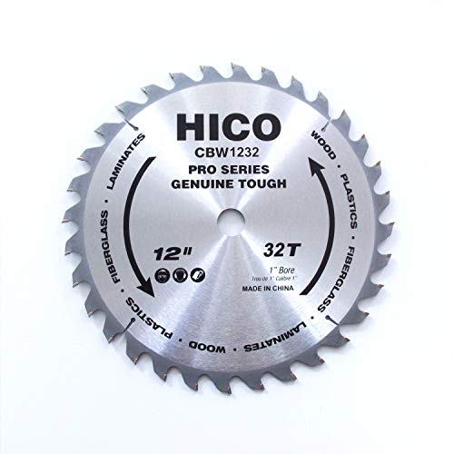 HICO 12Inch 32Tooth ATB Miter Saw Blade Thin Kerf General Purpose Saw