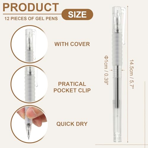 Bolígrafos Gel PATIKIL 0.5mm, Pack x12, tinta negra miniatura 2