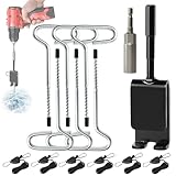 GLBLAUCK Ice Anchor Tool Kit, 14Pcs Universal Ice Fishing Anchor Tool with Ice Anchor Drill Adapter, Tent Stakes Nails, Rope Hangers, 1/4