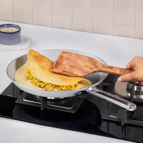 Image of Ember Cookware Wooden Spatula - Neem Wood Cooking Utensils | ISI Certified | Eco-Friendly & Durable Kitchen Tools | Heat-Resistant & Non-Scratch