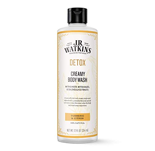 J.R. Watkins Detox Creamy Moisturizing Body Wash with Detoxifying Natural Extracts, Natural Turmeric & Citron, 12 oz