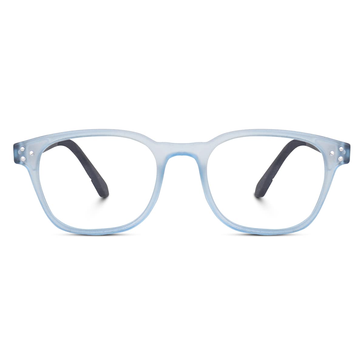 Eymen I Classic Non Prescription Clear Lens Glasses for Women Men Square Frame Eyeglasses Multiple Shades (Blue Black) - Image 2 thumbnail