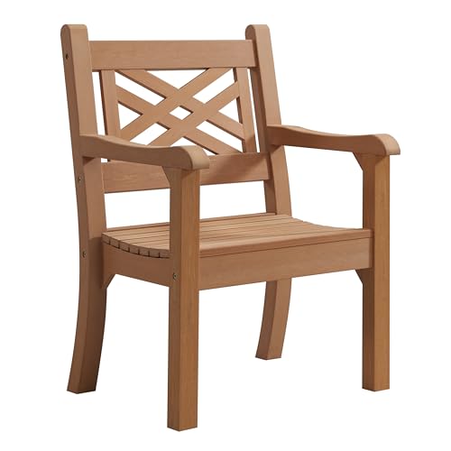 WINAWOOD Maison and Garden Speyside Polymer Wood Effect Zero Maintenance Recyclable and Fully Weatherproof Armchair (62.5cm x 60.4cm x 93.5cm) - New Teak