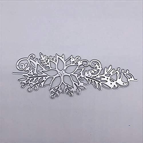 MAOYER Metal Cutting Die 3d Stamp Flower Corner Xmas Christmas Poinsettia Craft Frame Paper Scrapbooking Card for Diy Scrapbooking Album Paper Card Photo Decorative