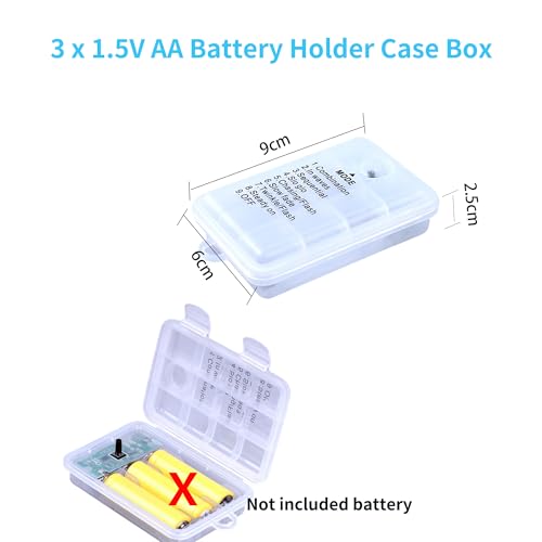 Clearhill 3 1.5V AA Batterie Case Box Halter mit EIN- / Ausschalter (Batterie Nicht enthalten), 8 Modi, USB Female Port, IP44, für 5V USB Strip Lights, Fairy String, Vorhangbeleuchtung