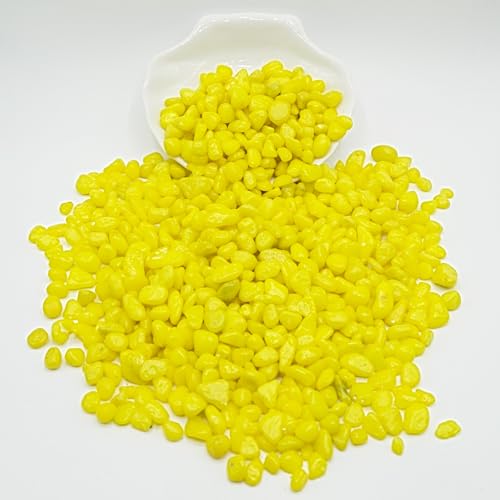 Image of Yellow Pebbles for Crafts, 0.9 Pound Natural Polished Aquarium Gravel, Decorative Pebbles for Indoor Plants, Turtle Tank, Vase, Succulents Cactus, Garden Landscaping (Pack of 3)