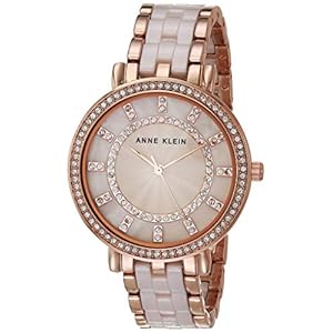 Anne Klein Women’s Premium Crystal Accented Ceramic Bracelet Watch, AK/3810