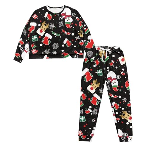 Image of Women's Pajamas Set Soft 2 Piece Loungewear Long Sleeve Pj Set Matching Sleepwear with Pockets for Women Plus Size