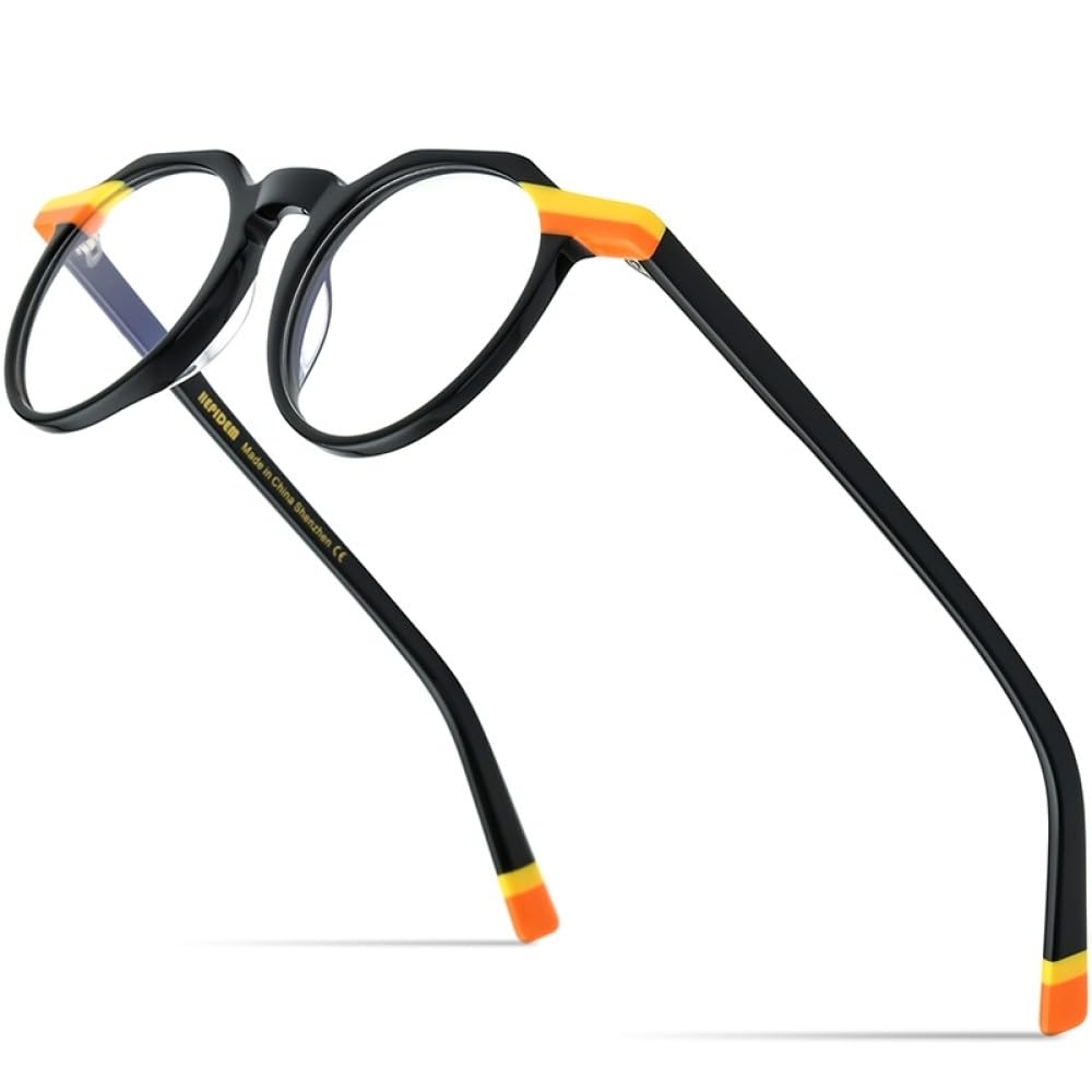 MUTYNE Montura de gafas de acetato multicolor para hombre, anteojos poligonales, gafas para mujer