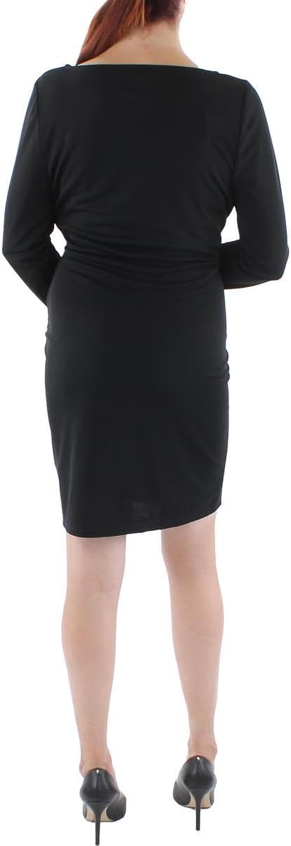 Lauren Ralph Lauren Womens Jersey Knee-Length Sheath Dress Black 14