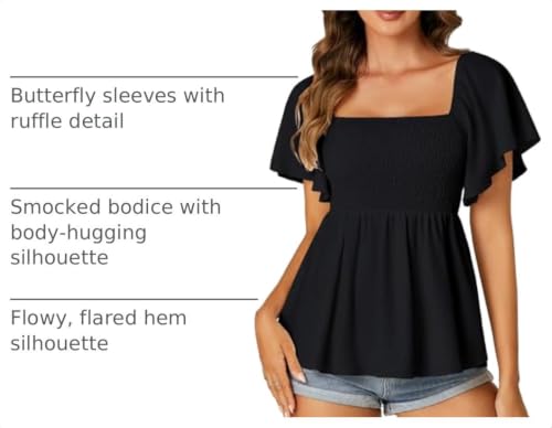 Image of LYANER Women's Square Neck Cute Peplum Top