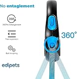 Edipets, Hundeleine, Ausziehbar, Einziehbar, 3, 5 und 8 Meter, Flexibles Band für Rechts- und Spaziergänge, Dog Leash, Rolleine, Flexileine, Retractable (Blau, 8 Meter)